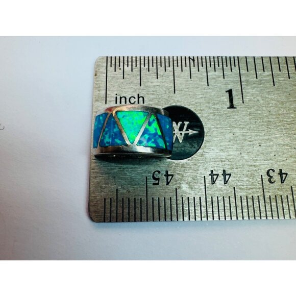 Sterling Silver 925 Pendant with Turquoise Inlay, No Chain, Lightweight 1.77g - Picture 7 of 8